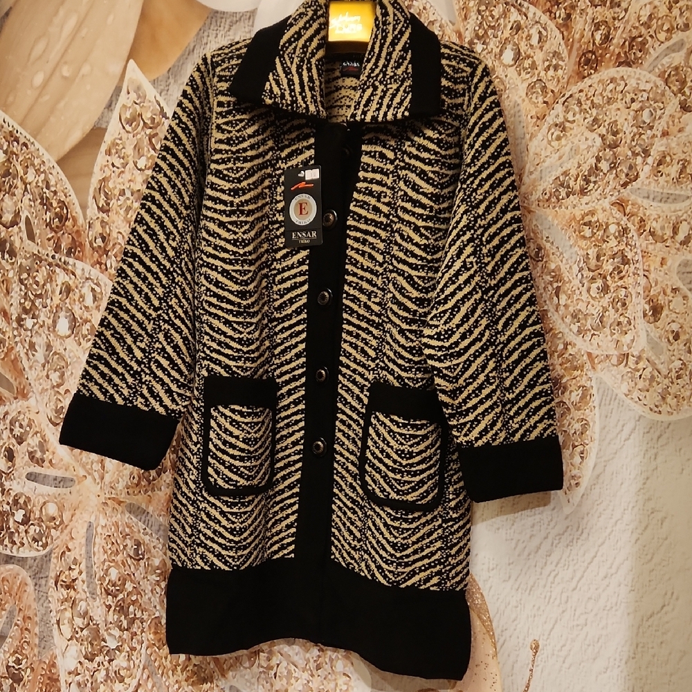 Black and Cream Women's Coat